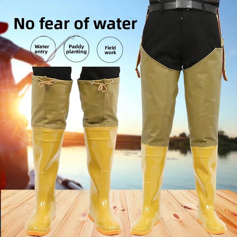 

Новые водонепроницаемые сапоги до колена с высокой трубкой для посадки риса, мягкие сапоги до колена для полевых работ и весеннего сезона от дождя