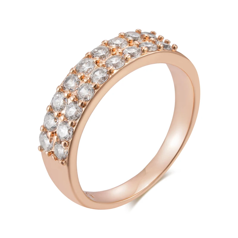 Kienl Hot Full Shiny Natural Zircon Bride Wedding Ring Fashion 585 Rose Gold Color Daily Fine Vintage Jewelry for Women Gift