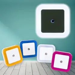 Mini lámpara de mesita de noche con Sensor automático enchufable montada en la pared, luz LED de noche para dormitorio, habitación de niños, pasillo, escaleras, enchufe europeo