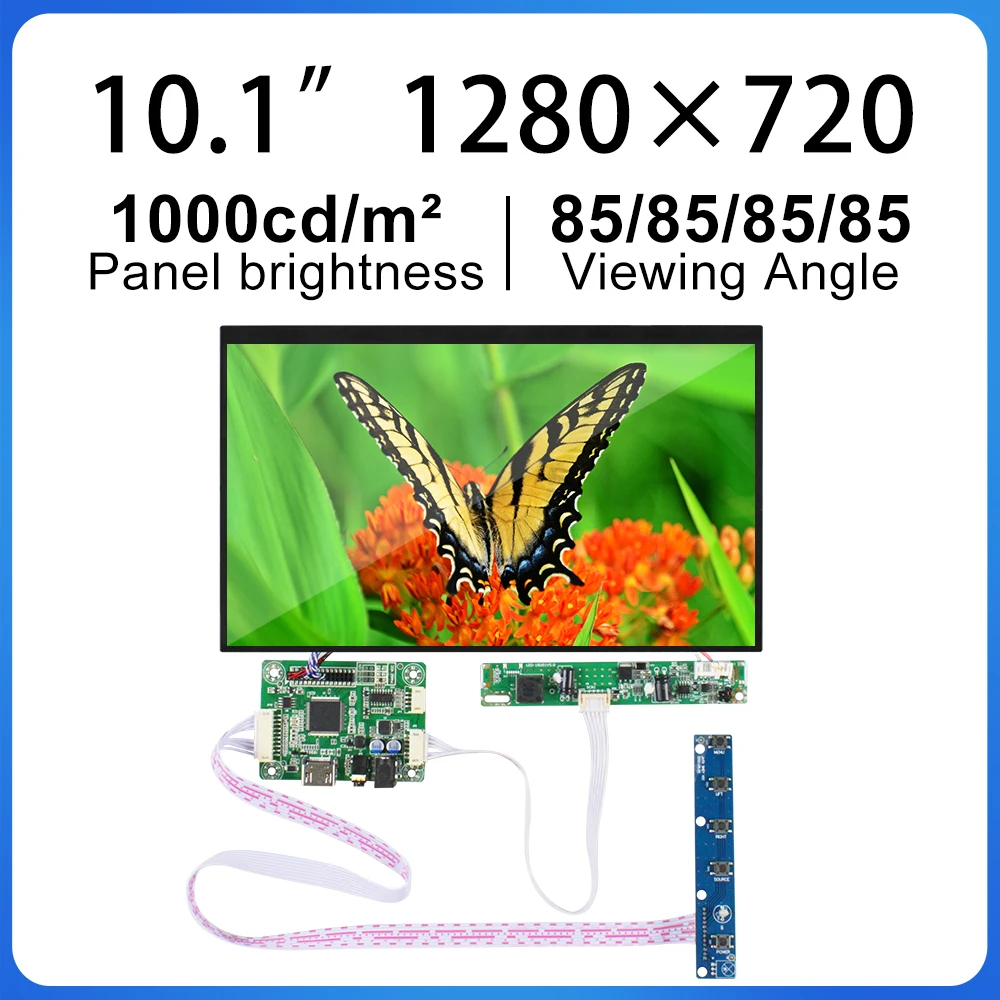 10.1inch  lcd Display 16:9 Aspect 1280(RGB)*720 AV101HDM-N10 screen panel HDMI driver board 900cd/m² 30K hours life time