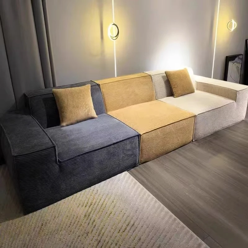 High-quality three-color fabric sofa wick velvet upholstered sofa sponge filled square sofa, suitable