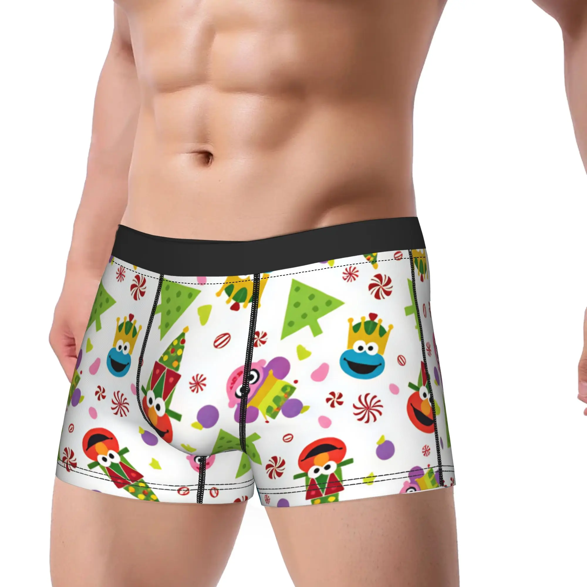S-Sesames Streets Underwear  Men Panties Custom DIY Comfortable Boxer Shorts High Quality Boxer Brief Big Size 2XL