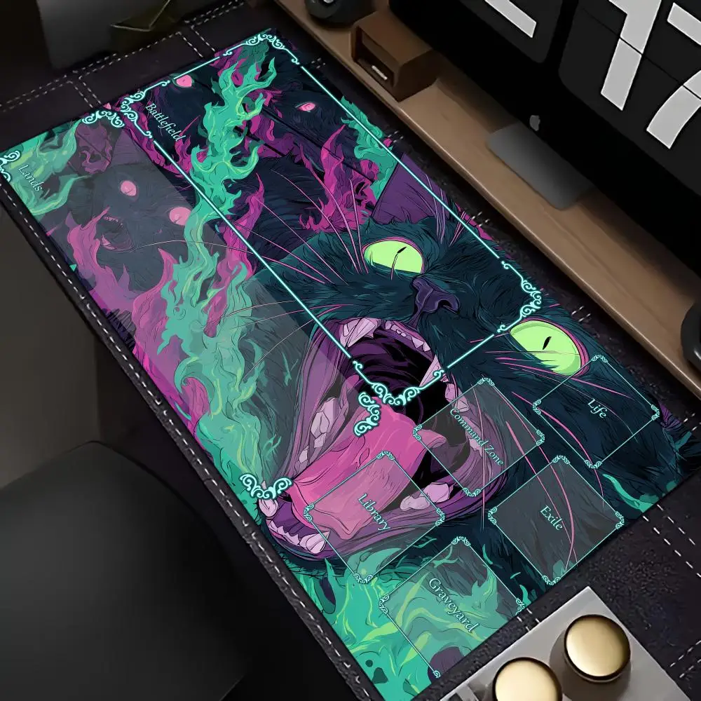 pc accessories anti-slip rubber Magic playmat Trading Card Game edge locking gaming mats Magical Otter Mage Large Desk Pad