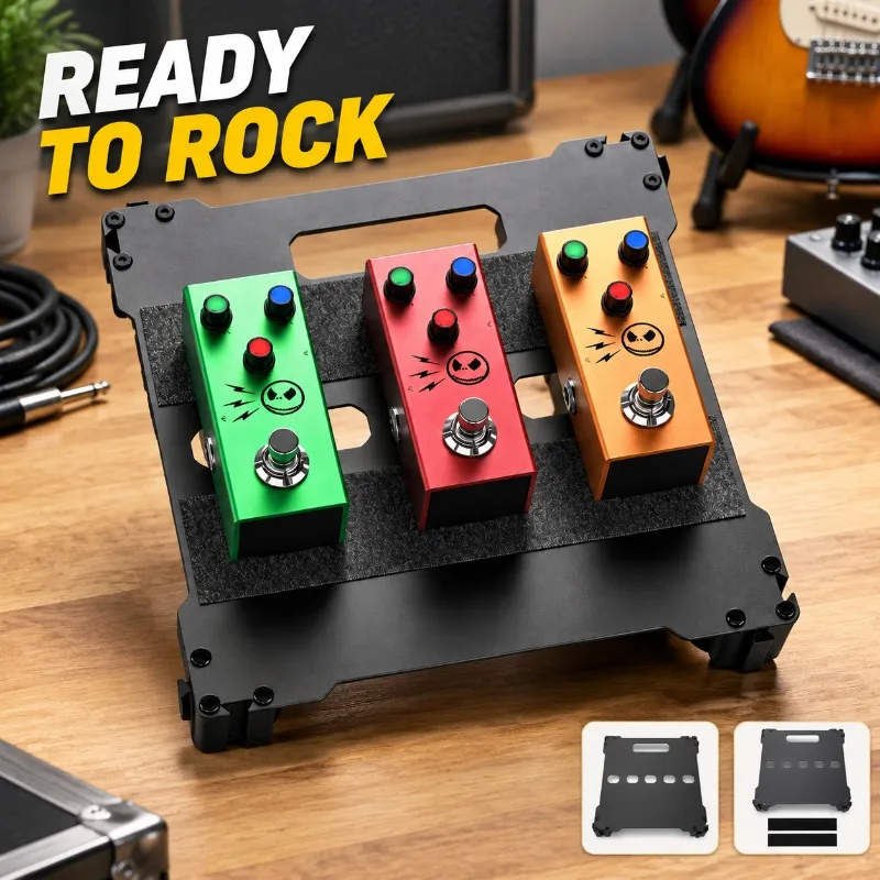 Lightweight Guitar Effect Pedalboard Hook & Loop Fastener Fixed Storage Spliceable Adjustable Stomp Holder Musical Instrument