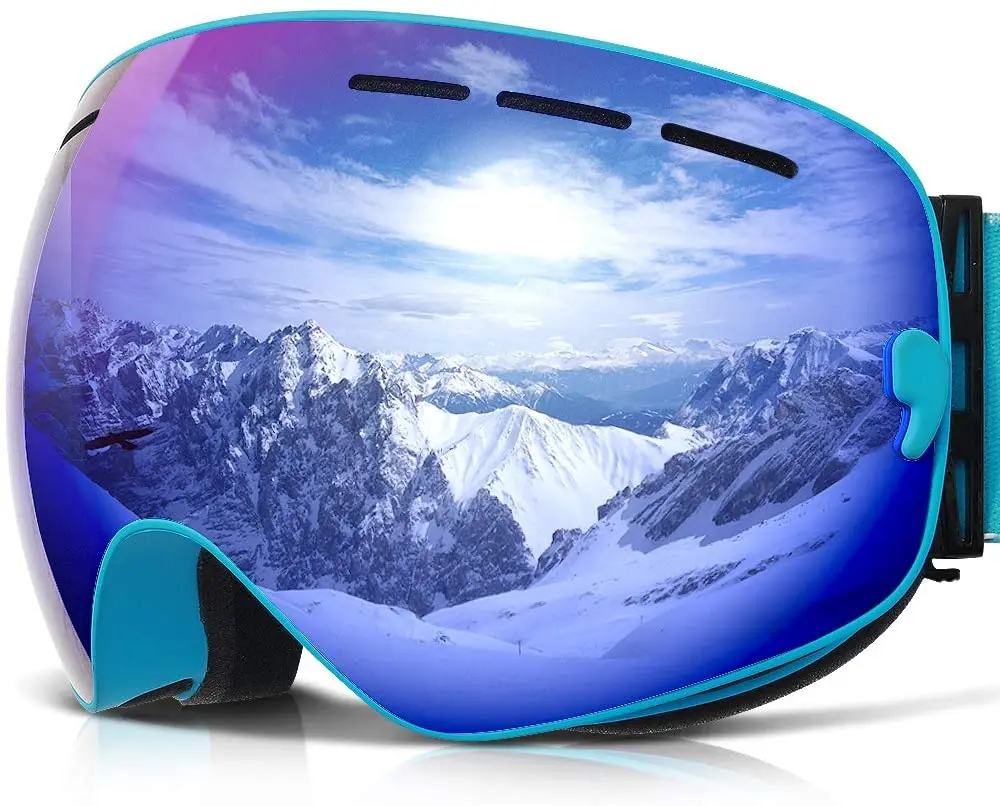 customized ski goggles with anti fog and uv 400 protection for adult women men