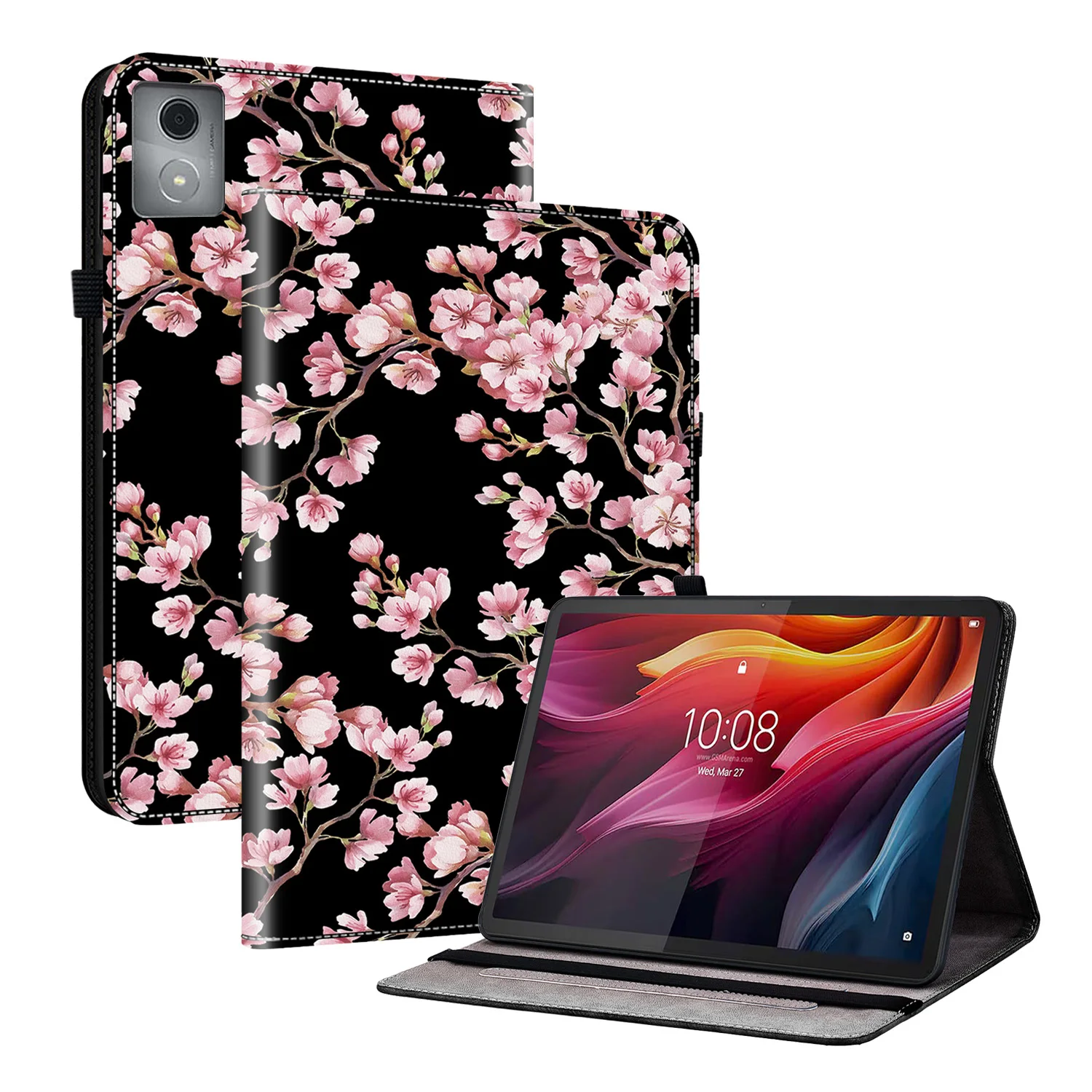 For Lenovo Xiaoxin Pad M11 11 inch TB-331FC TB-330FU 3D Flower Case Back TPU Shockproof Foldable Stand Tablet Cover