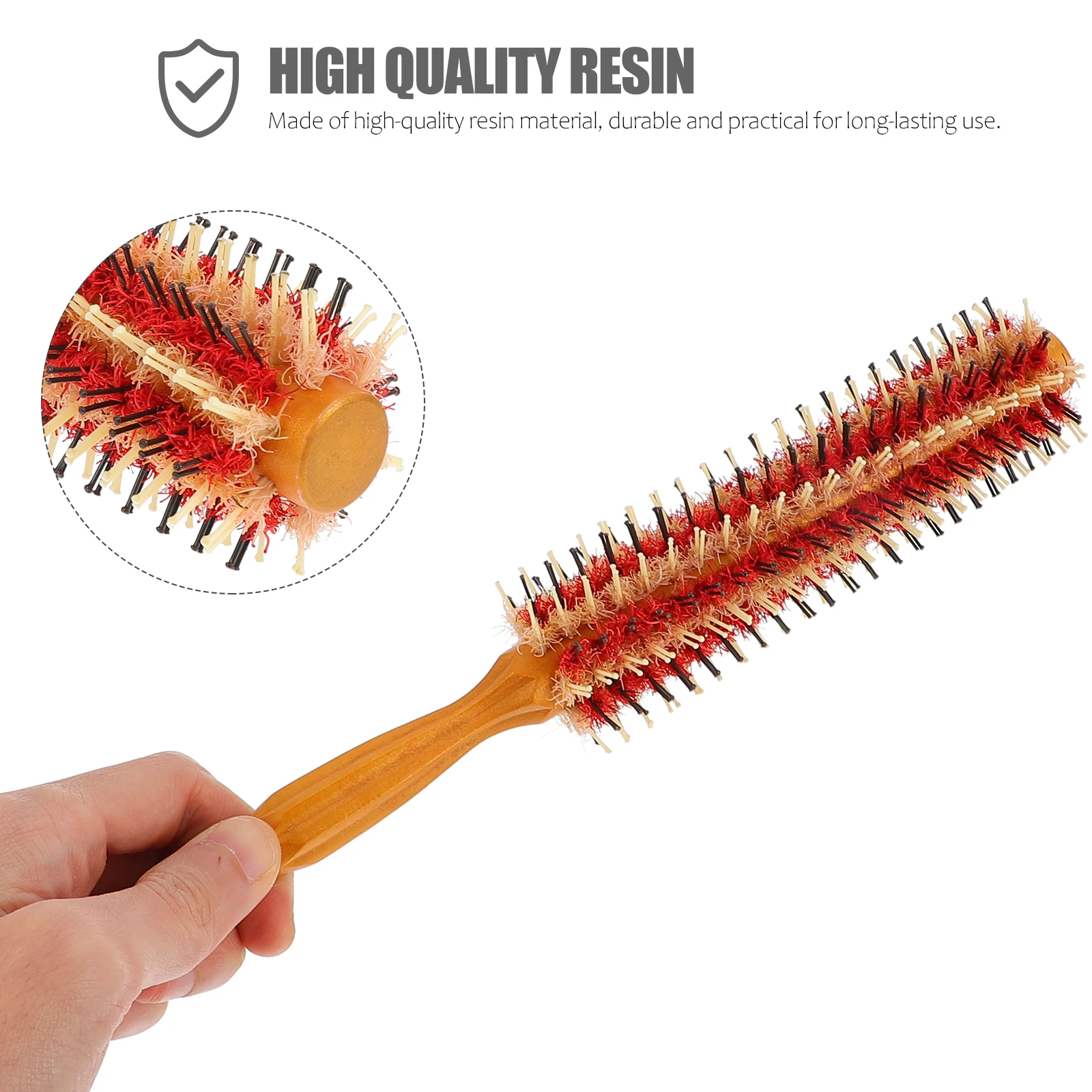 

Round Hair Brush Styling Comb Curling Blow Drying Tool Wood Handle Lightweight Portable for Thick Medium Long Hair Scalp Massage