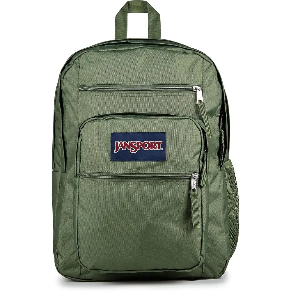 

15 Laptop Backpack with Dual Compartments, Padded Shoulder Straps, Cargo Green Haul Handle