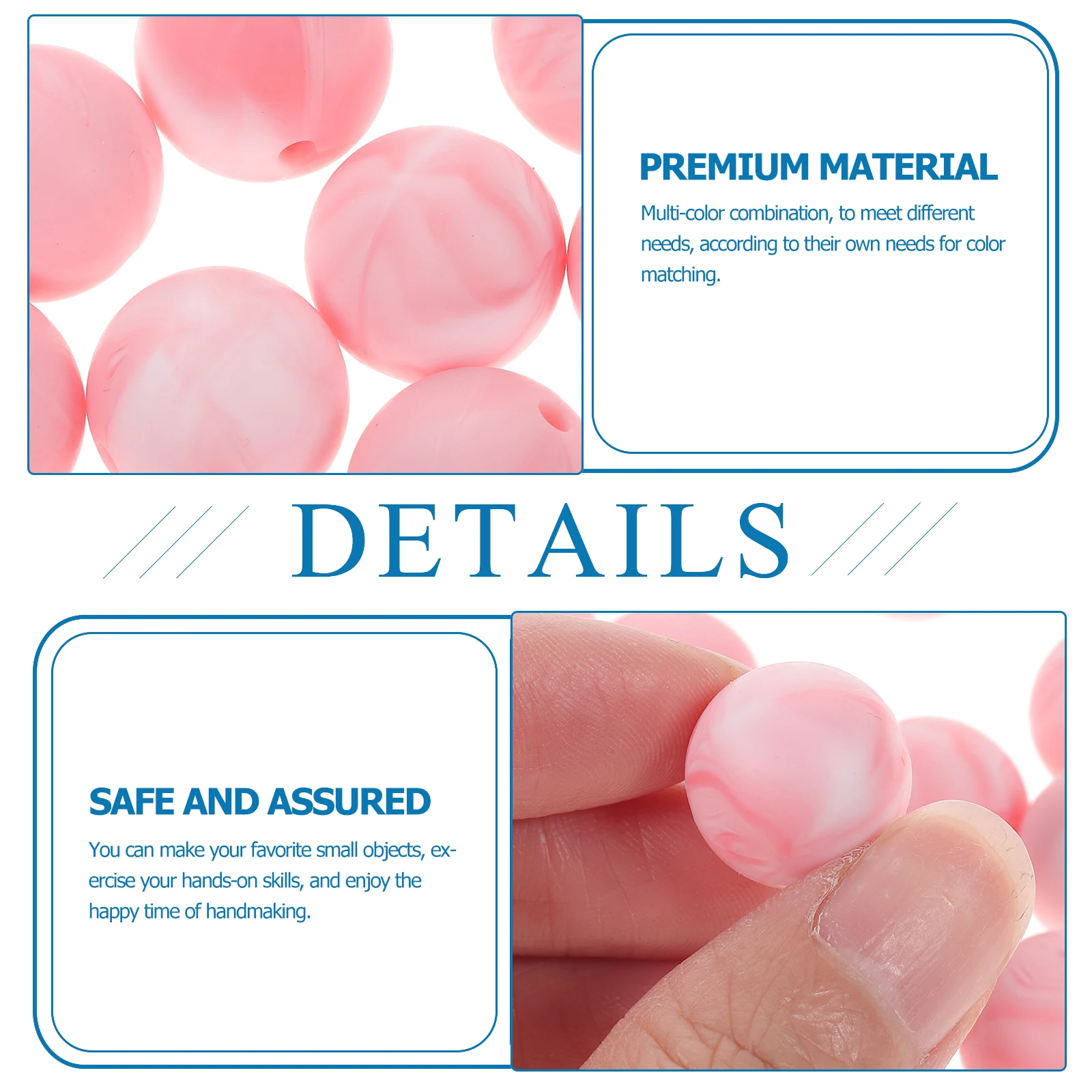 

30pcs Silicone Beads Bulk Round Diy Loose Beads Small For Keychain Making Teether Chain Pacifier Chain Craft Bead Jewelry Spacer