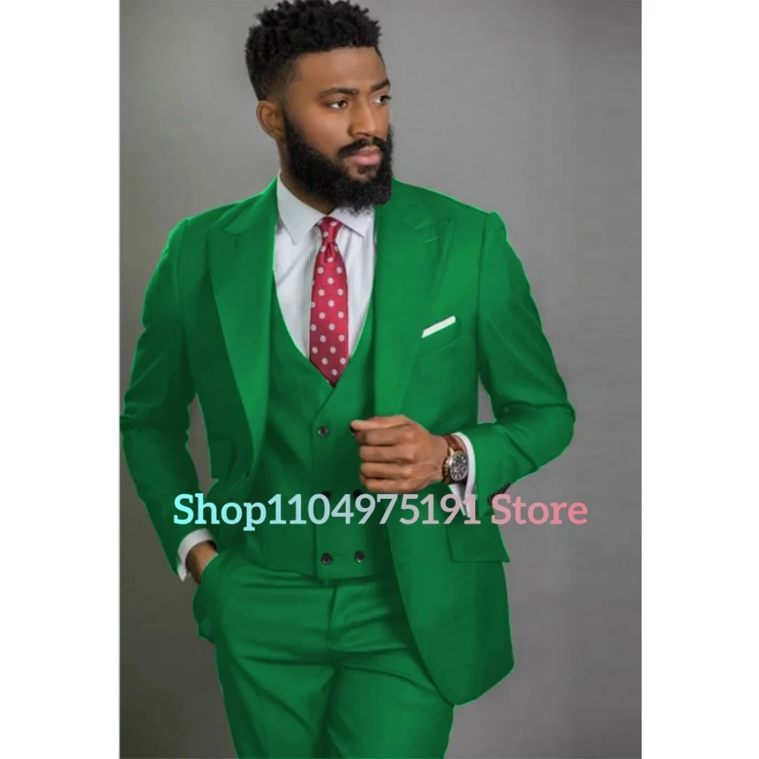 New fashion Costume Slim Fit Business Men Suits Slim Fit Formal Groom Tuxedos for Wedding Suits Jacket Pant Vest 3 Pieces
