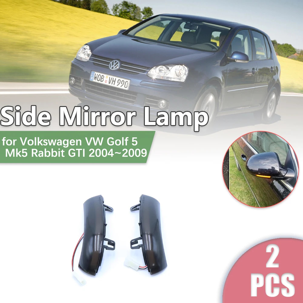

Автомобильное боковое зеркало заднего вида со светодиодной подсветкой для Volkswagen VW Golf 5 Mk5 1K Rabbit GTI 2004 ~ 2009, указатель поворота, динамическая лампа, аксессуары