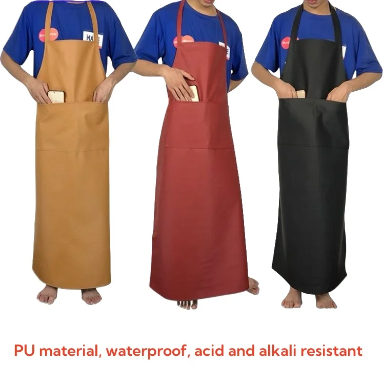 

Waterproof, stain-proof and oil-proof apron leather Waterproof soft leather pu leather thickened work clothes