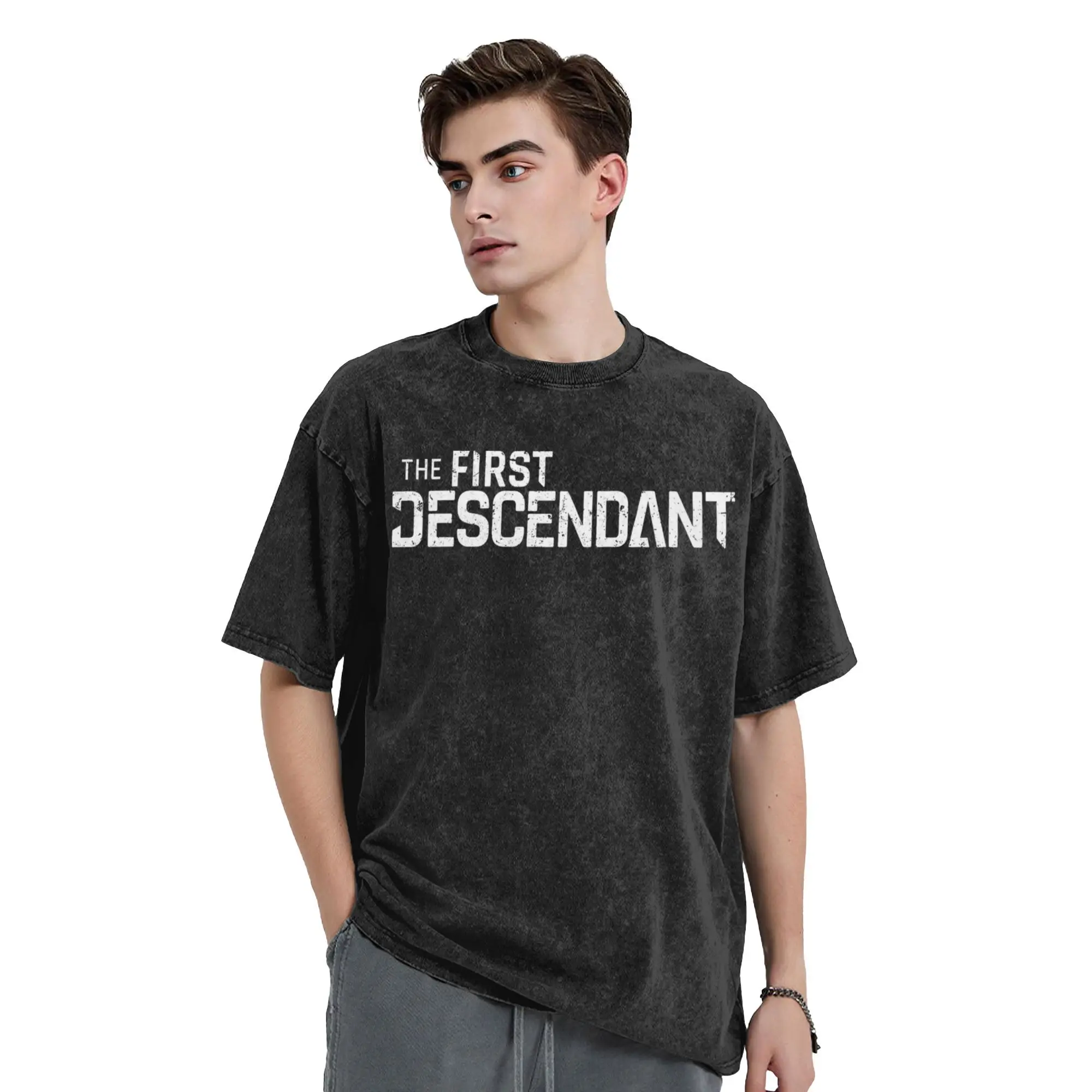 Customization The First Descendant Washed T Shirt Streetwear Hip Hop Novelty T-Shirt Action Game Tees Men Women 100% Cotton Hara