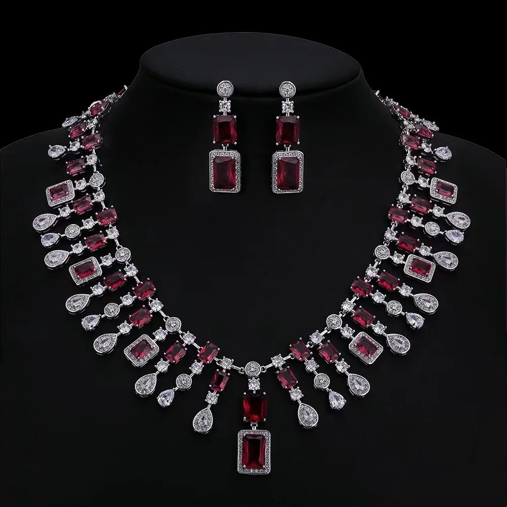 

Роскошный комплект изысканных серег с цирконием, модные свадебные украшения со сверкающими кристаллами, подарок CN10307