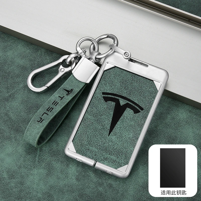 In lega di zinco pelle scamosciata auto Smart NFC Card Key Cover Case Protector Shell per Tesla Model 3 Model S Model X Model Y accessori