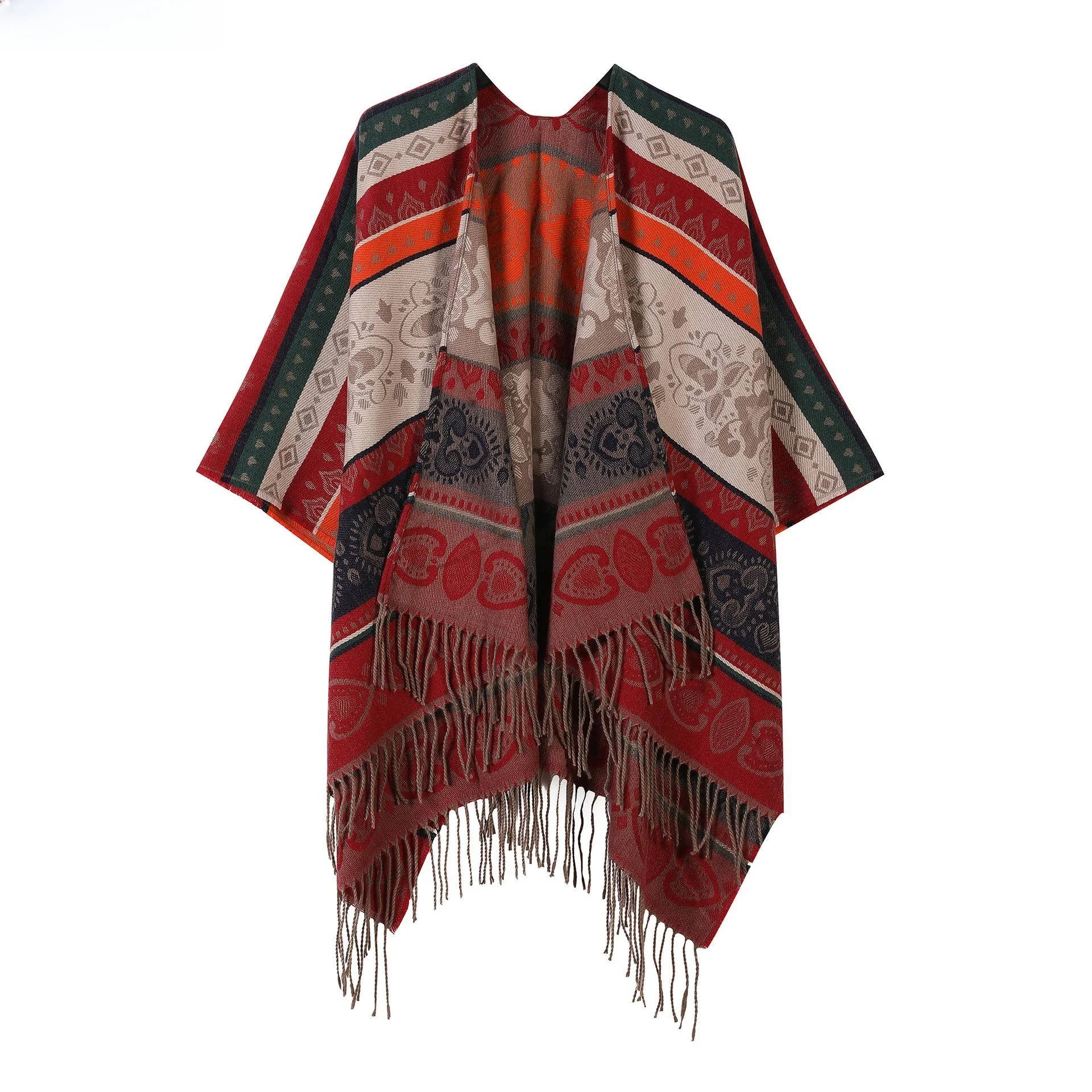 tassel-knitted-shawl-women's-travel-outerwear-ethnic-style-retro-cloak-scarf-neck-warmer-spring-autumn-seasonal-use