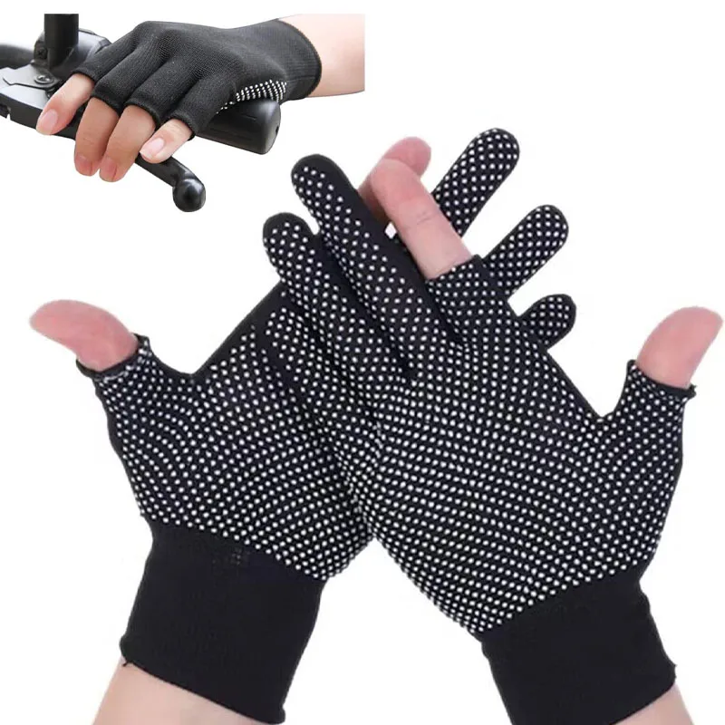 10-50Pairs قفازات العمل النايلون مع طلاء نقطة المضادة للانزلاق رقيقة لمس خفيفة الوزن قفازات متينة لركوب الدراجات الصيد التخييم