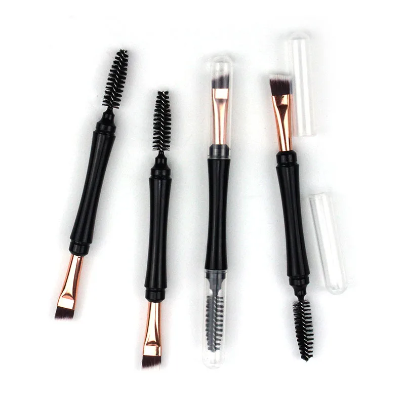 4 pezzi di qualità Double Ended Eyes pennello per trucco sopracciglio in polvere pennelli per ciglia Mascara per gli occhi cosmetici Beauty Make Up Brush pettine Tools