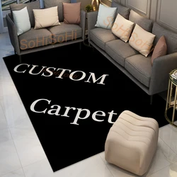 Customized Photo Logo Brand Anti-Slip Thick Large Carpet Rugs for Bedroom Living Room Play Mat Decor Moderne Home Dekoration