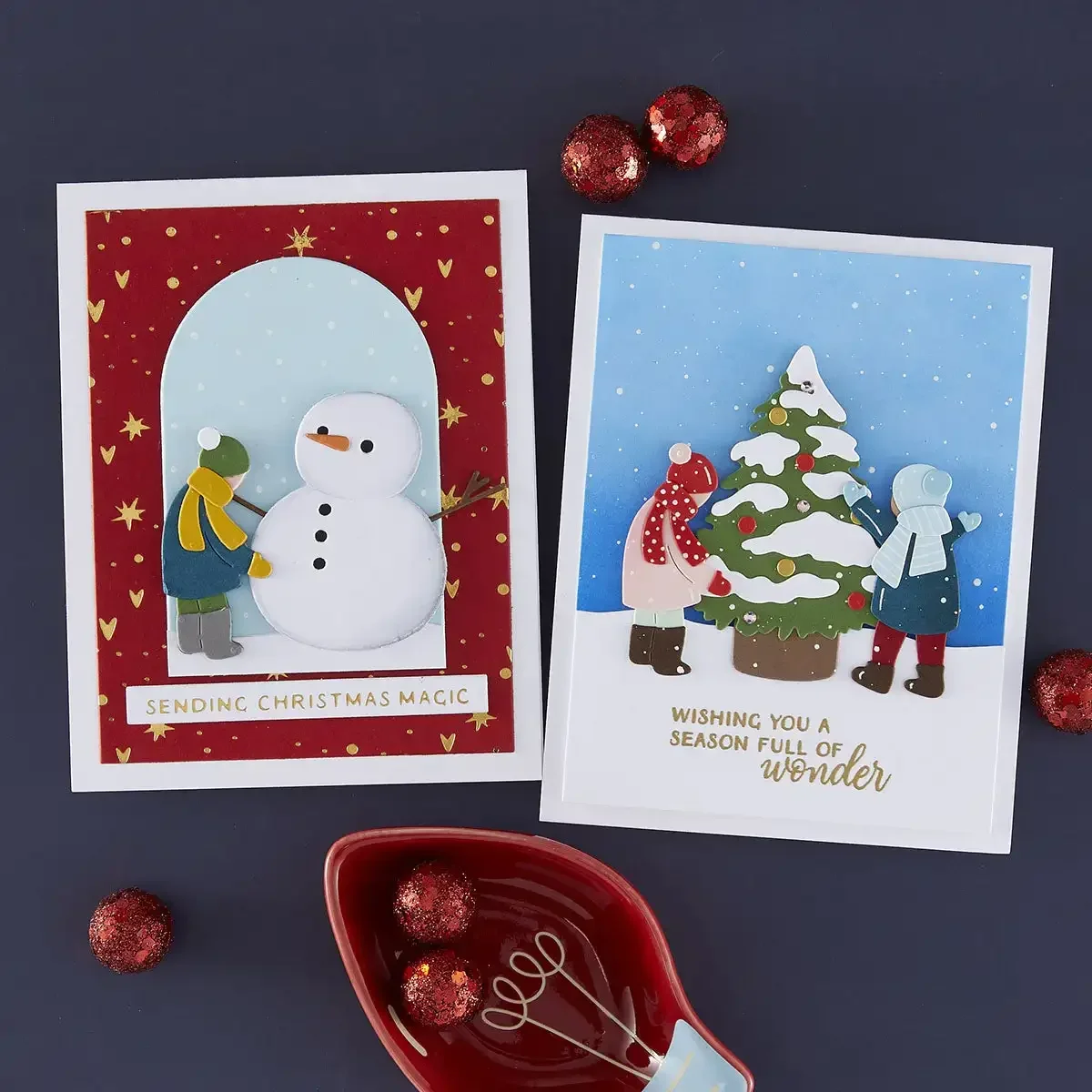 Christmas Snow Day Friend Collectuon Metal Cutting Dies Clear Stamps Stencil Hot Foil Wax Stamper For DIY Making Card Supplies view 3