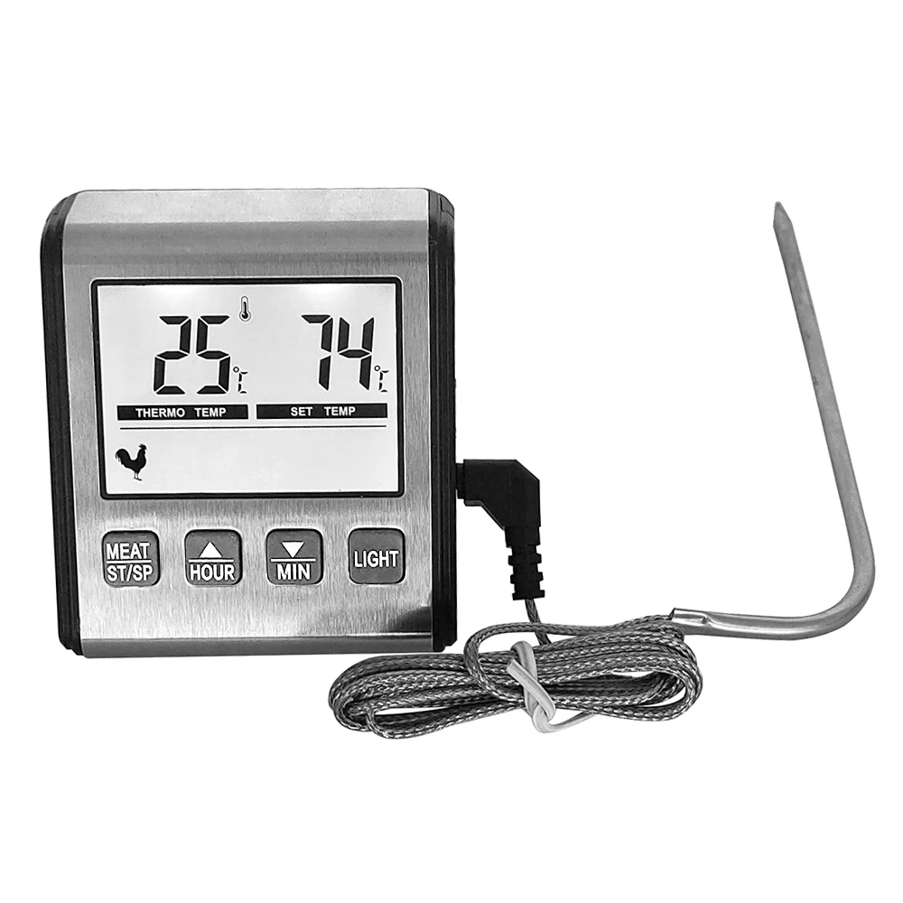 Cozinha Digital Cozinhar Termômetro de Carne Temperatura Alimentar para Forno Função Temporizador Bbq com Sonda de Aço Inoxidável Tp700 Tp710