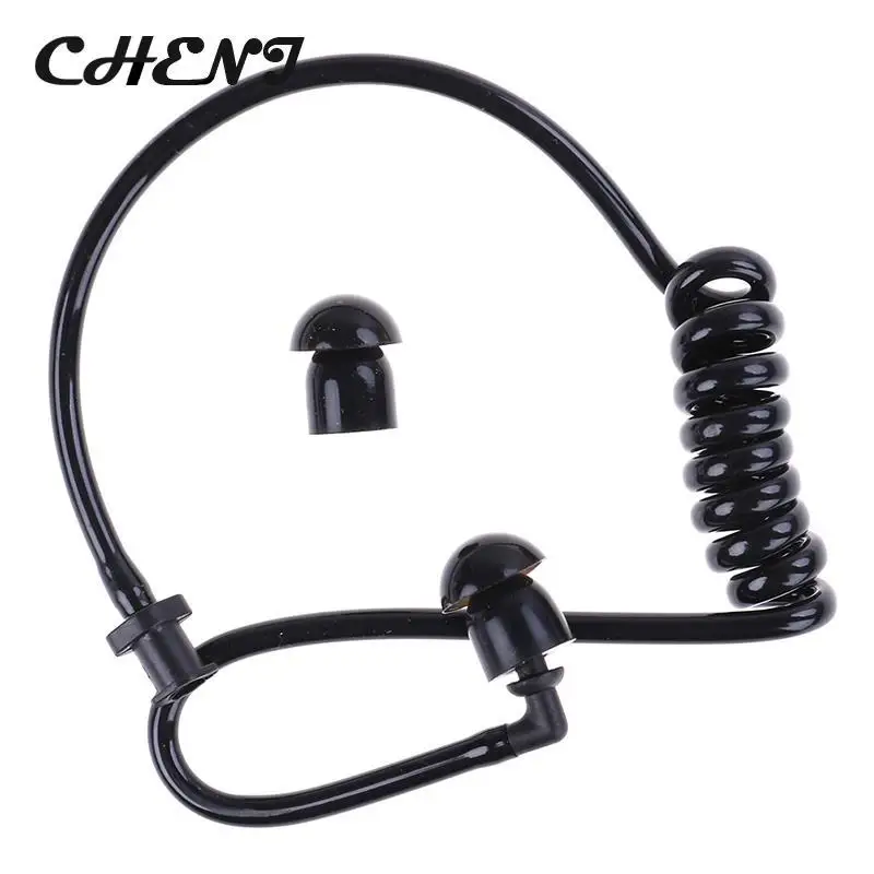 Black Replacement Coil Acoustic Air Tube Earplug For Radio Earpiece Headset