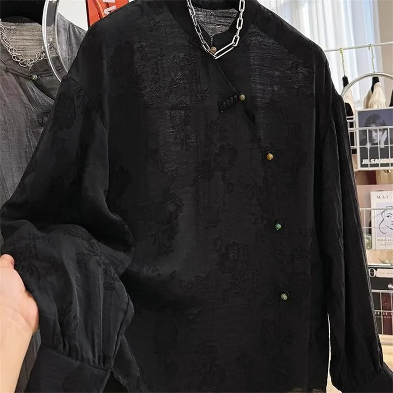 

Новая коллекция: Длинный топ в китайском стиле с пуговицами, весенний дизайн, национальный стиль, с боковыми пуговицами, большой размер 300 Pou