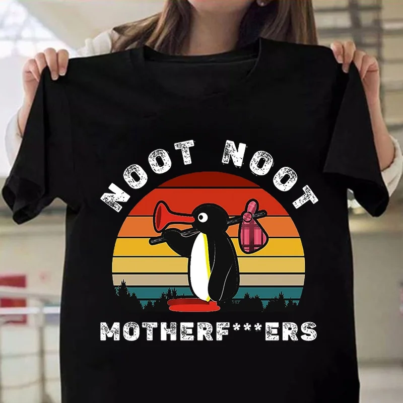 Funny Noot Noot Motherfers Print T-shirt Women Casual Short Sleeve Tshirt Ladies Loose Tops