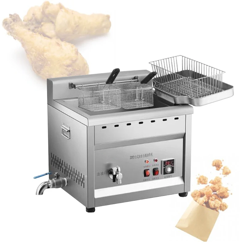 Electric Frying Pan Machine With Oil-Water Separation Chicken Cutlet Fried Chicken Donut And Frying Machine With 2 Frying Basket