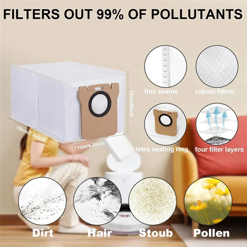 لـ Dreame L20 Ultra/ L10S Ultra/ L10 Ultra، فرشاة جانبية رئيسية فلتر Hepa ممسحة قماش أكياس غبار قطع غيار المكنسة الكهربائية-A5