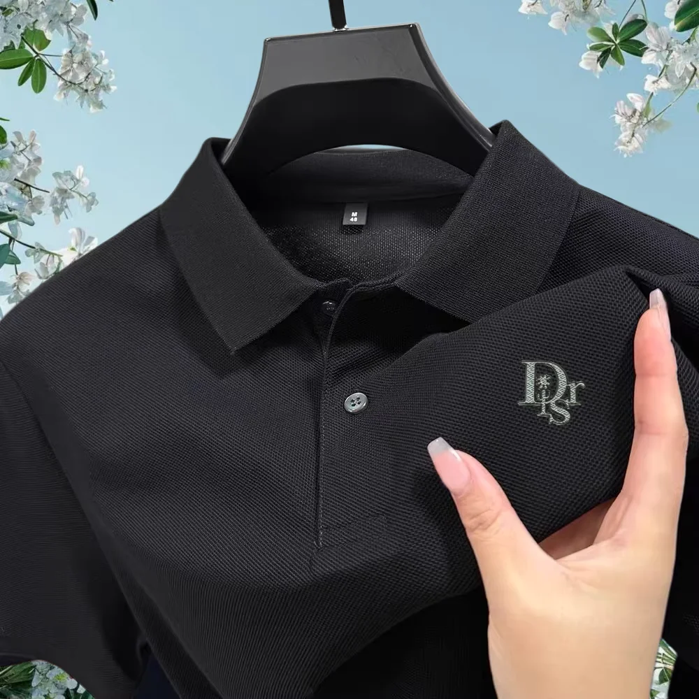 100% pure cotton summer mens custom relief design short sleeve new fashion golf polo shirt breathable and comfortable Tshirt top