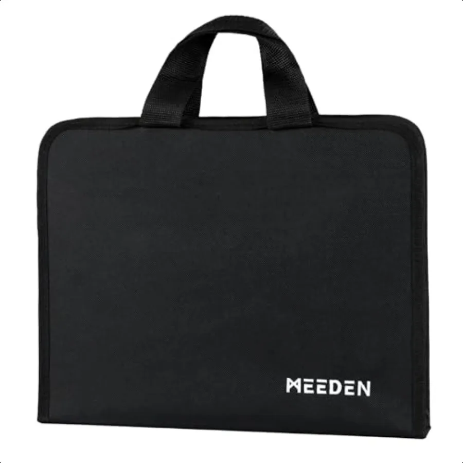 

MEEDEN Sketch Bag: Portable Artist Sketch Portfolio Case for 9 x 12 Sketchbook Watercolor Pads Zippered Art Travel Bag for Brus