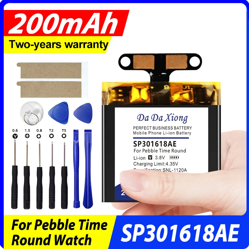 

Совершенно новая батарея 200 мАч SP301618AE для круглых аккумуляторных часов Pebble Time + инструменты