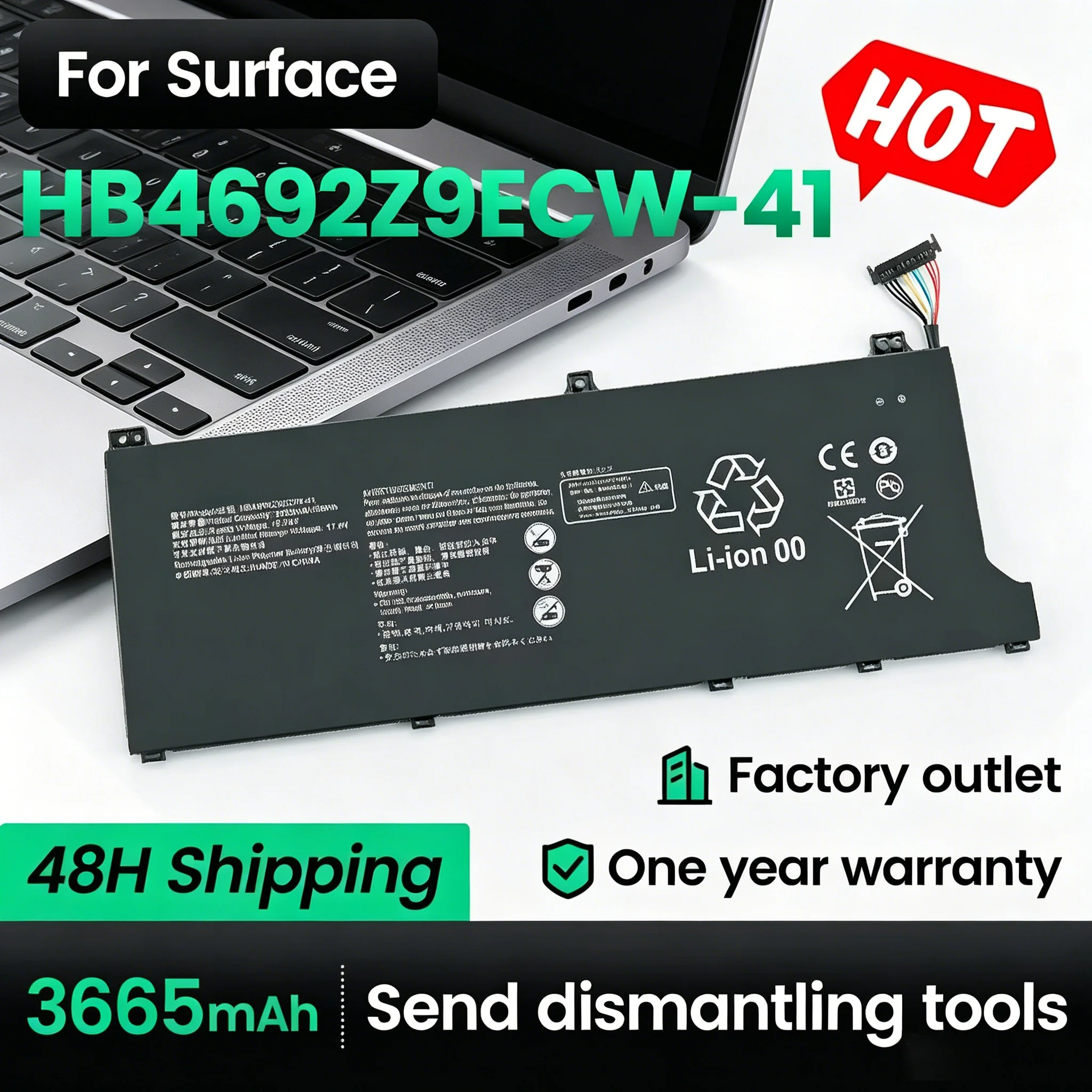 New HB4692Z9ECW-41 Battery for Huawei MateBook D 14-53010TVS Magicbook 14 NBB-WAH9P NBL-WAQ9H WFH9 WFQ9 WAI9 56Wh