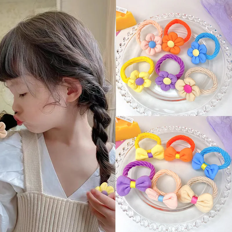 Girls 'Hair Rope Hair Accessories Children's Flower Bow Headband High Elasticity Hair Loop Wanzi Hair Lop Hair Rope Accessories