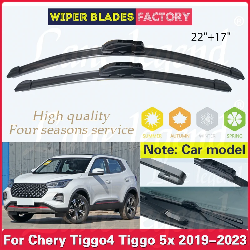 

2pcs For Chery Tiggo 4 Tiggo4 Tiggo 5x 2019 - 2023 22"+17" Front Windshield Wiper Blades Clean Window Rain Brush Car Accessories