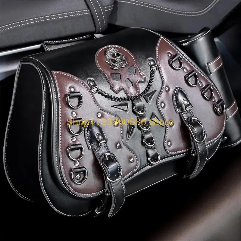 242A حقيبة جانبية للدراجات النارية الكبيرة بأسلوب الشرير الرجعية للتخصيص المميز #5