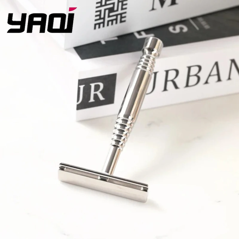 YAQI Romulus Men's Safety Razor Single-Edged Shaving Razor Polished 316 Stainless Steel AC Blade