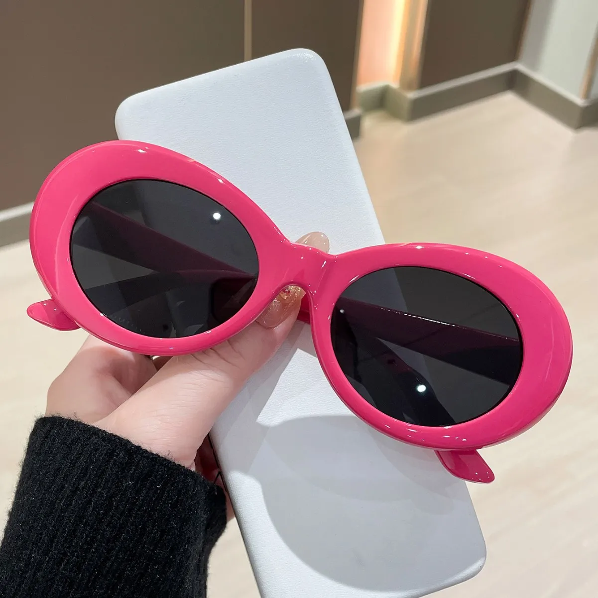 أزياء المرأة البيضاوي النظارات الشمسية خمر رجل العلامة التجارية مصمم نظارات شمسية أزياء الأشعة فوق البنفسجية حماية ظلال نظارات UV400 Oculos دي سول #3