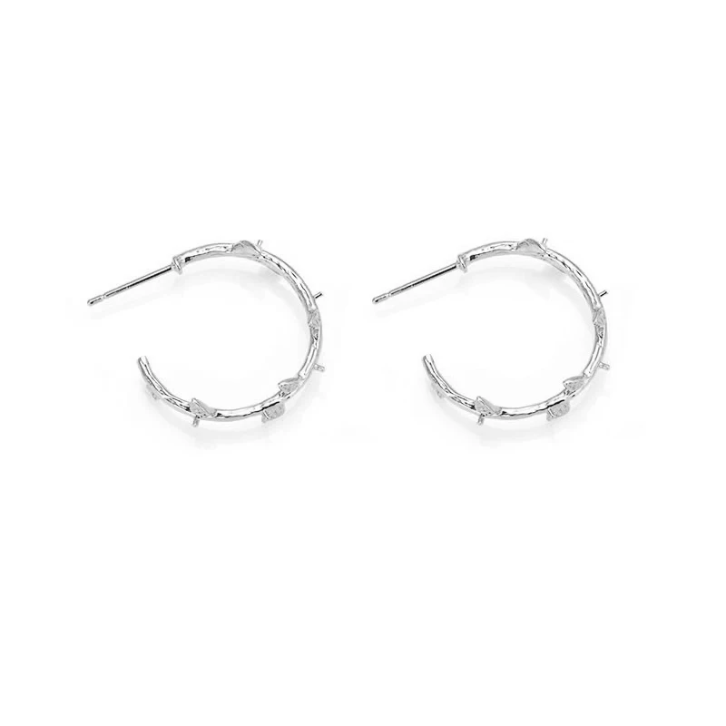 6PCS 18K Gold Color Brass with Half Pin Round Stud Earrings High Quality Jewelry Making Supplies Necklace Accessories for Women