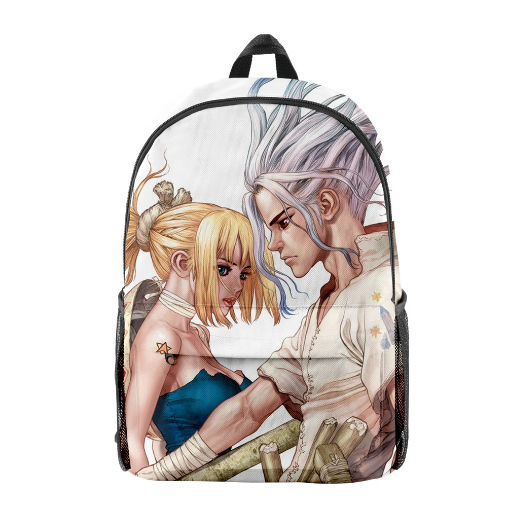 Classic Novelty Dr.stone pupil Bookbag Notebook Backpacks 3D Print Oxford Waterproof Boys/Girls Casual Travel Backpacks