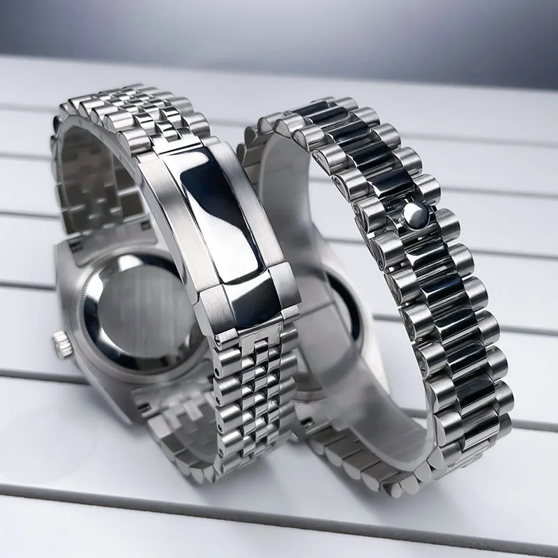 36mm/39mm Diamant Lünette NH35 Fall DJ Präsident Jubile Strap Saphirglas Mod Für NH35 NH36 Bewegung uhr Zubehör Teile – Detail 2