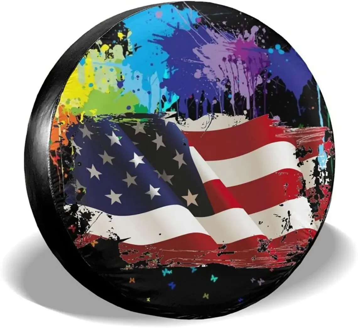 Enjoliveurs de roues de camping-car, sensation USA, couvre-pneus de rechange portables, protège-roues, météo-vert pour remorque, montres SUV, camion T, D343