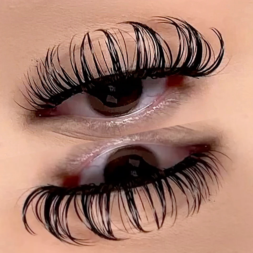 RED SIREN Wet Spike False Eyelashes New Design D Curl Russian Strip Lashes Wispy Volume Fluffy Spikey Eye Lashes