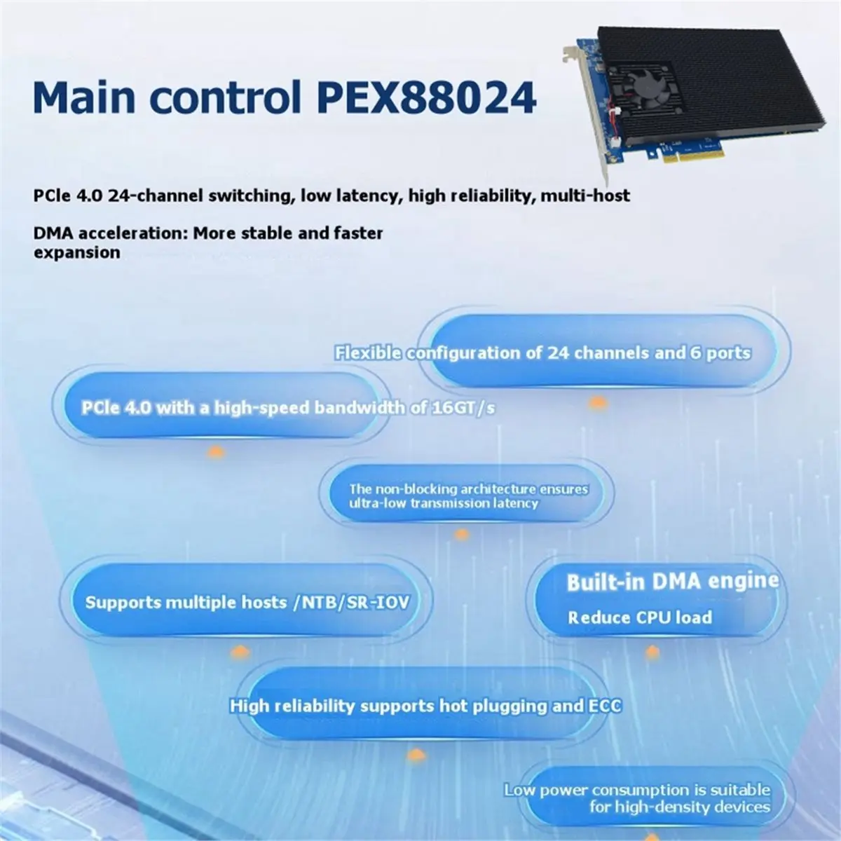 Y1813A*☀▃PEX88024 Split-Free 4-Disk M.2 PCIe 4.0 Expansion Card PCIe to M.2 NVMe22110/2280/2242 PCIe X8 Adapter Card