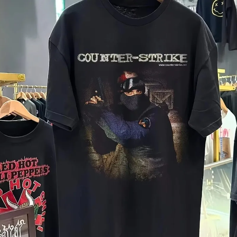 Men's Counter Strike 1.6 1999 Retro Game T-shirt CS Game, Unisex, Suitable for All Seasons