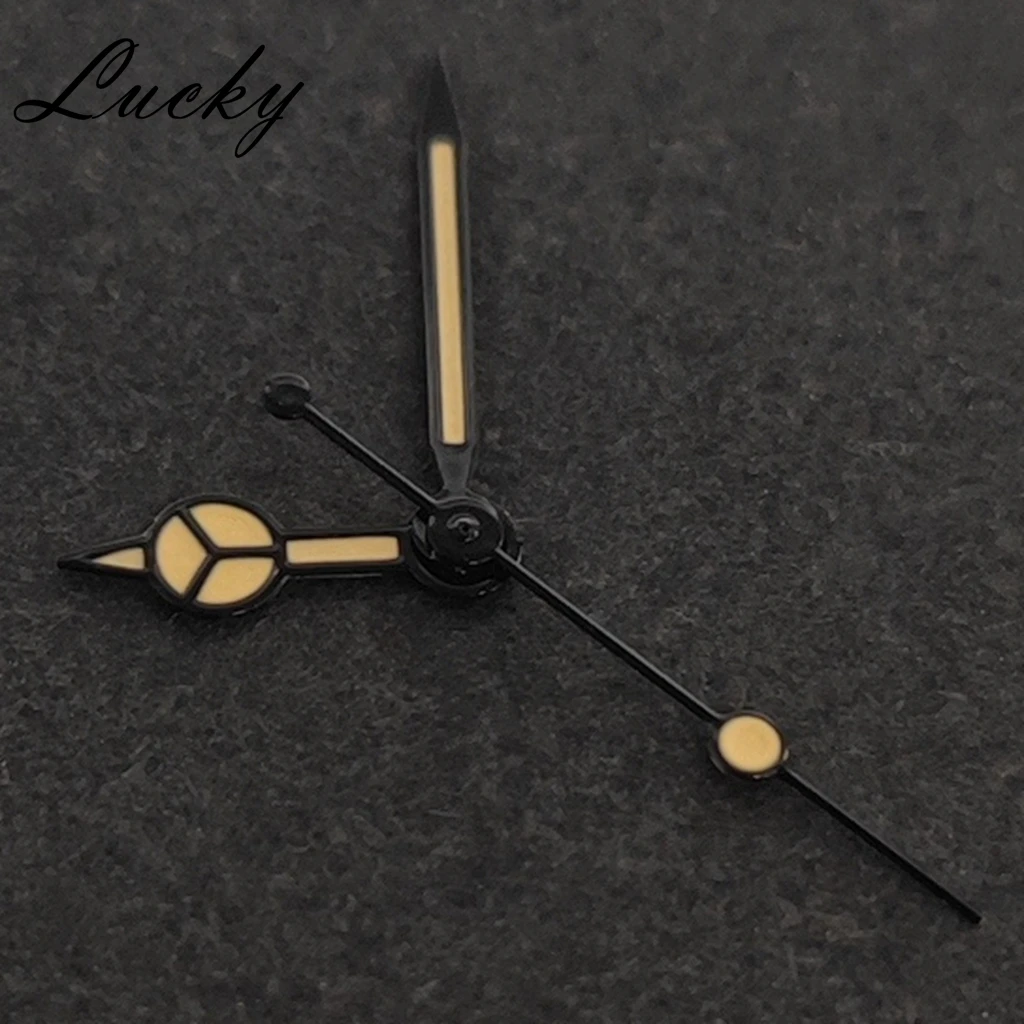 High Quality Retro NH35 Black Orange Hands Green Luminous Watch Hands Fit NH35/NH36/4R/7S Movement Watches Pointers
