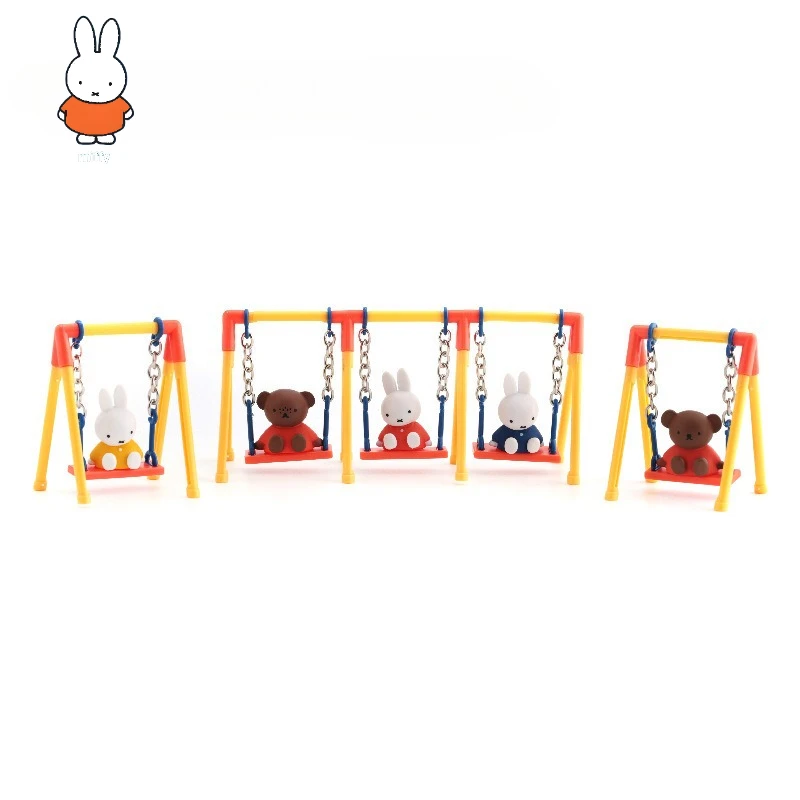 Miffy Swing Cake Decoração Desktop Car Ornament Modelo de boneca Gacha