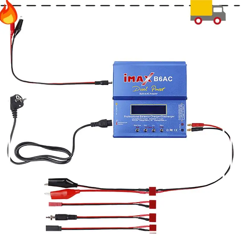 

Скидка-для IMAX B6AC 80 Вт RC Balance Charger + T Plug Cable Digital Li-Life Nimh Nicd PB Lipo Battery Discharger EU Plug Easy