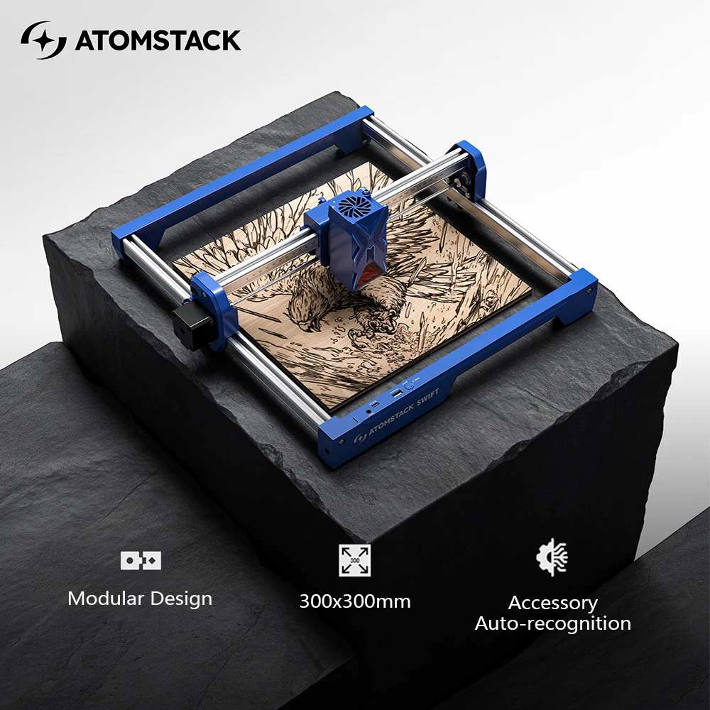 

Новый портативный лазерный гравер ATOMSTACK Swift 7 Вт, DIY лазерная гравировальная машина, гравировка логотипа, окрашенное деревом, акриловое стекло, кожа
